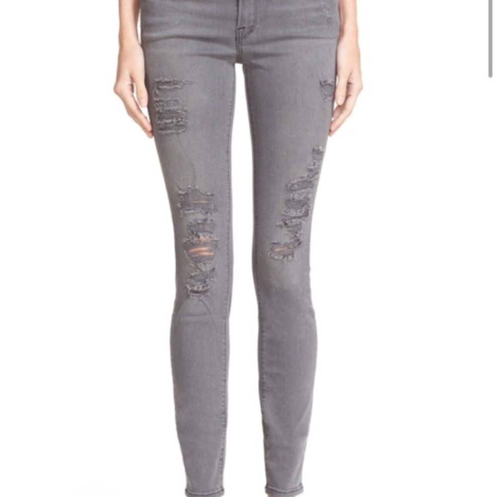 Frame Le Skinny De Jeanne Grey Denim Jeans