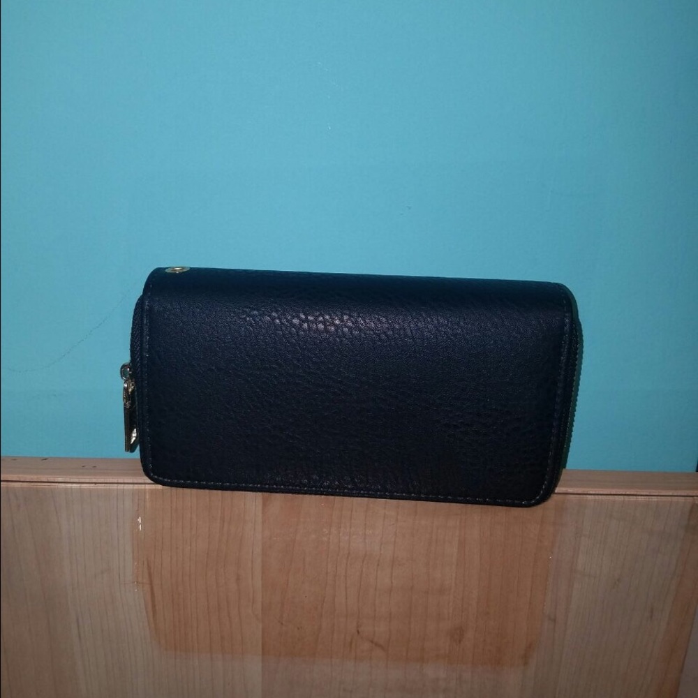 Black Double Zipper wallet/clutch