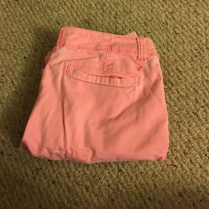 Pink crop jeans