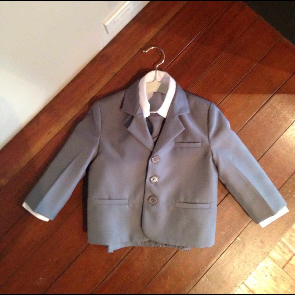 Toddler grey boy suit