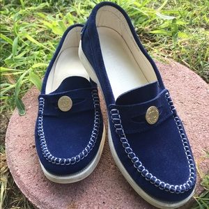 Chanel Blue Suede Loafers