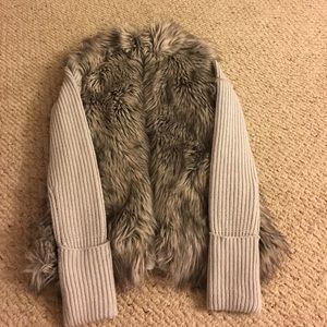 Gray and fur sweater