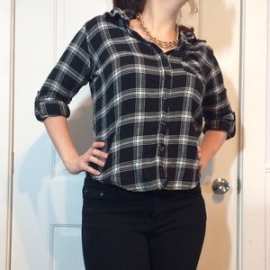 Gingham plaid button up