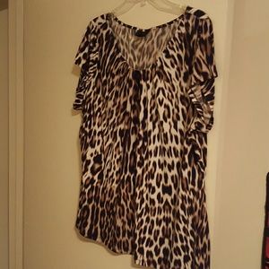 Worthington 2X leopard print blouse