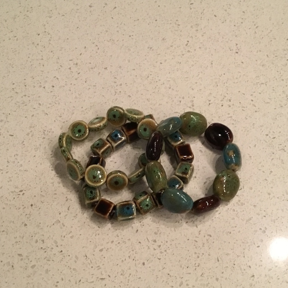 Ceramic bracelet trio