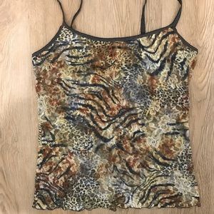 Animal print lace hanky panky cami