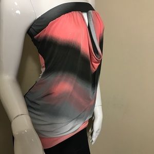 Orange/black/gray top