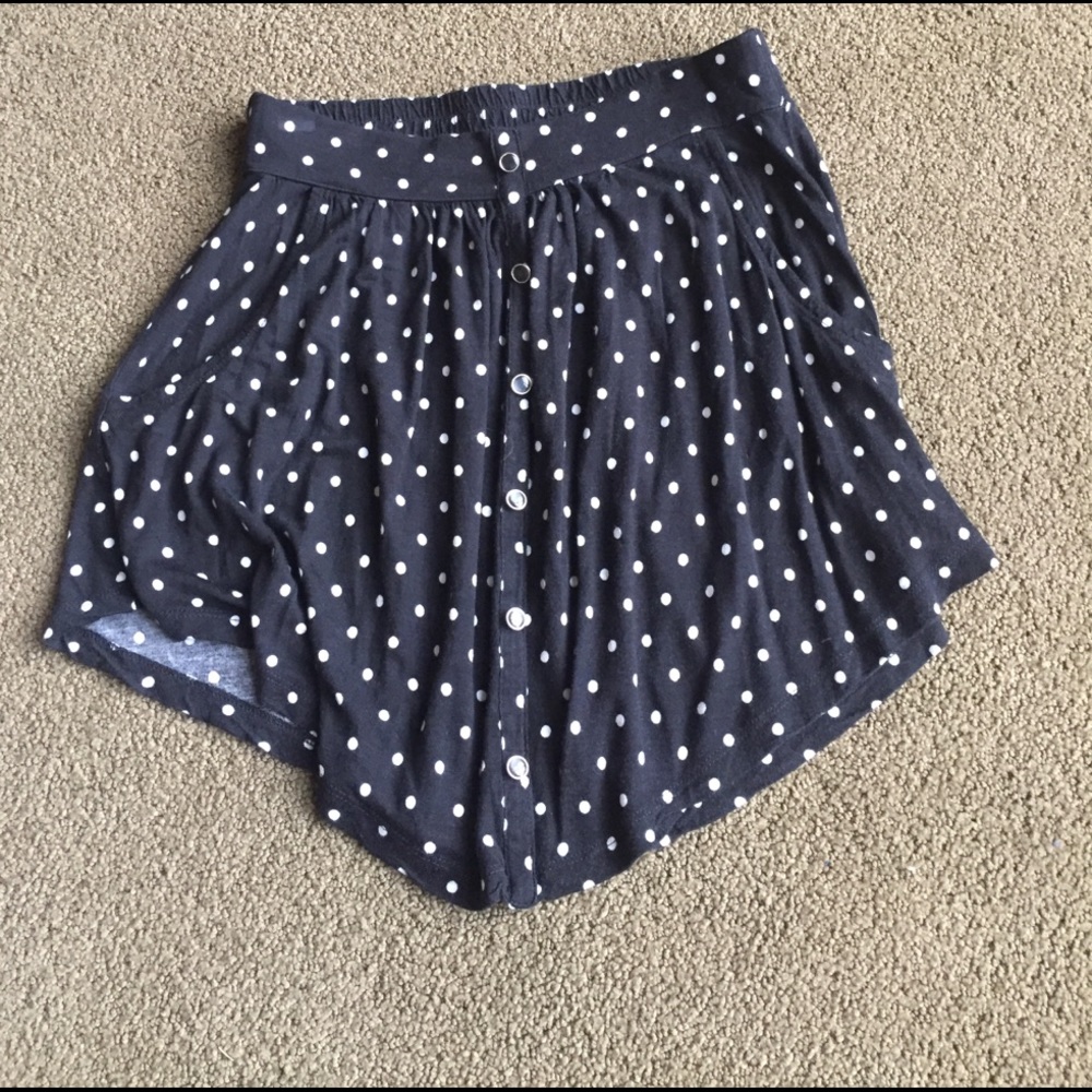 Black skirt with white polka dots