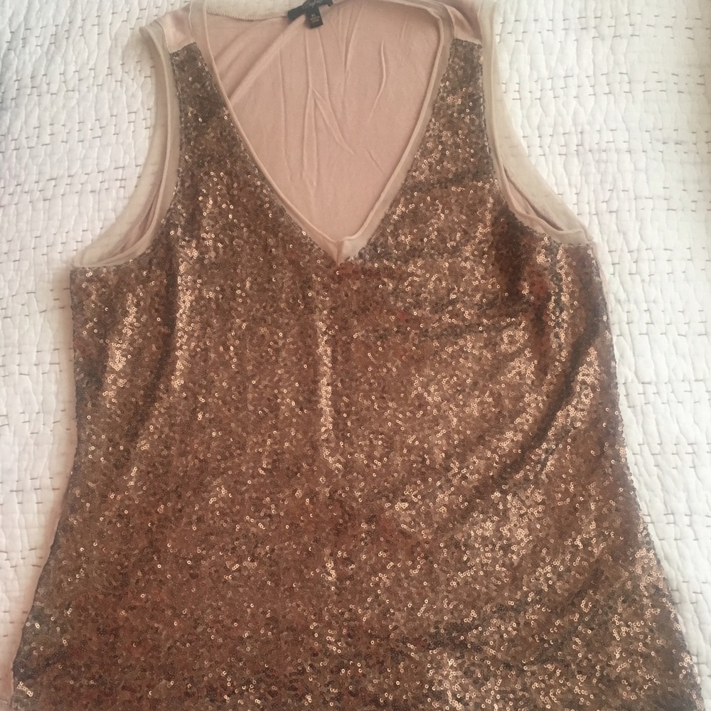 Champagne Sequin Tank Top