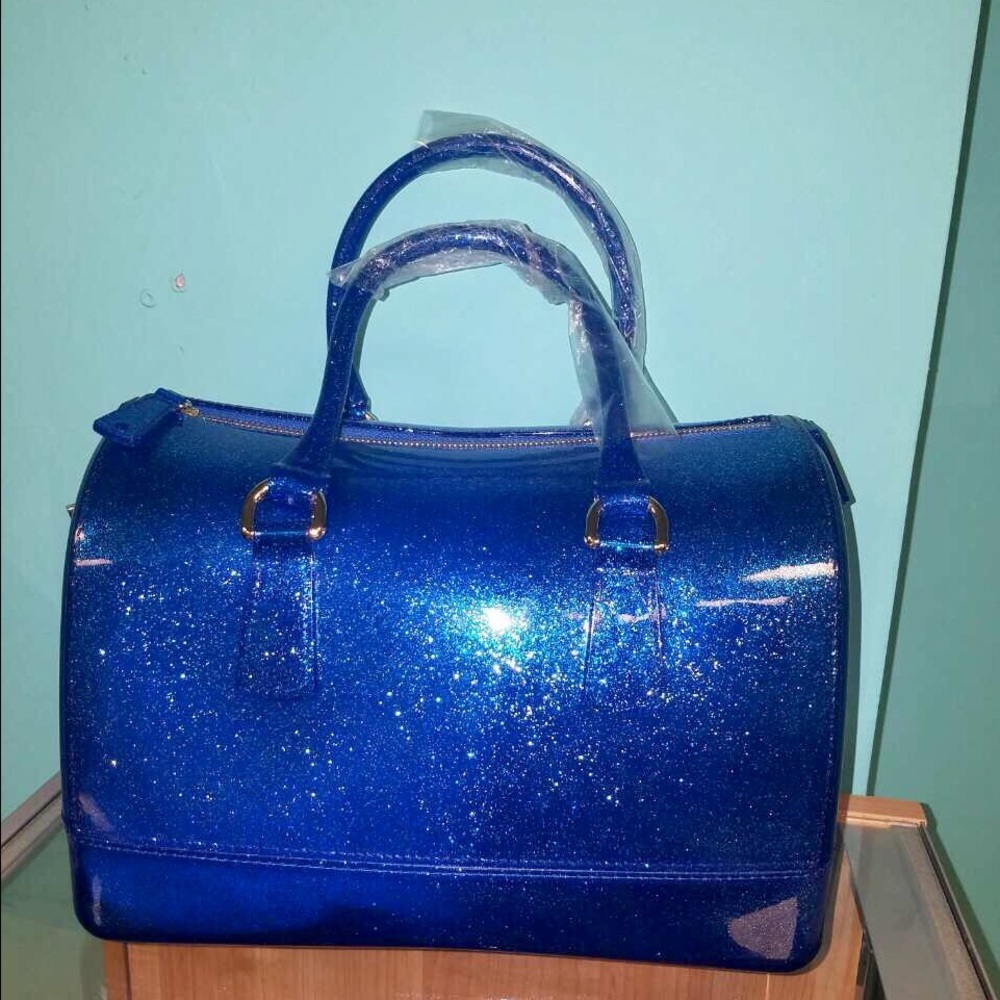 Blue Glitter Handbag
