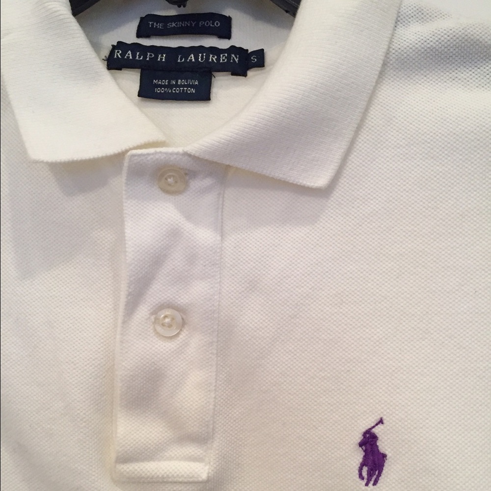 Ralph Lauren Skinny Polo - White - Small