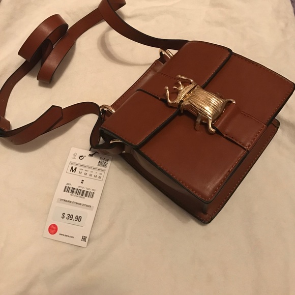 Zara Handbags - Zara Metallic Bug Crossbody Bag