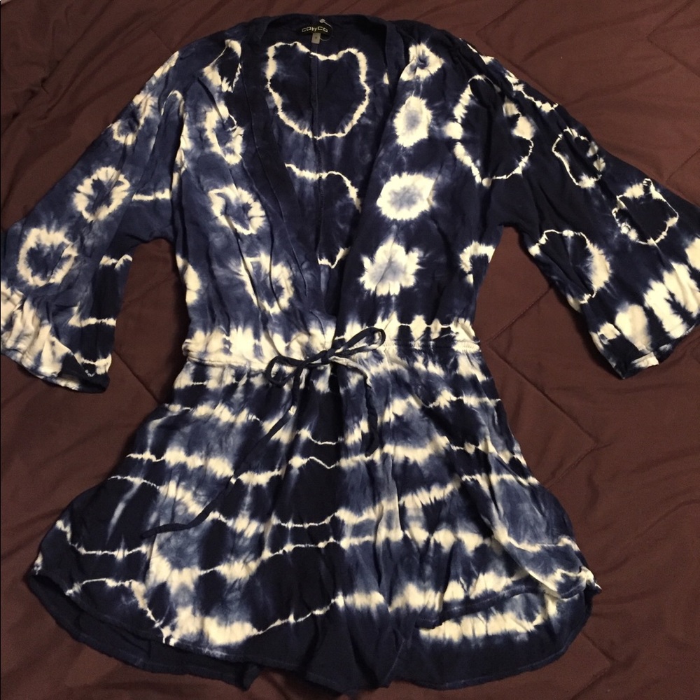 Blue and White Romper