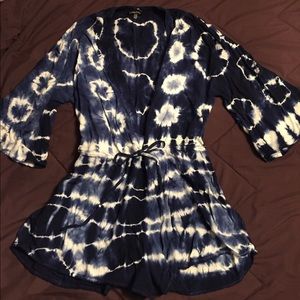 Blue and White Romper