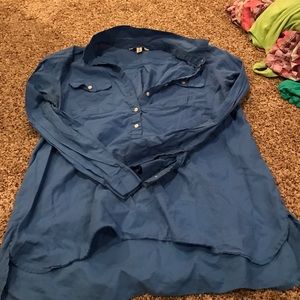 Half button down blue shirt