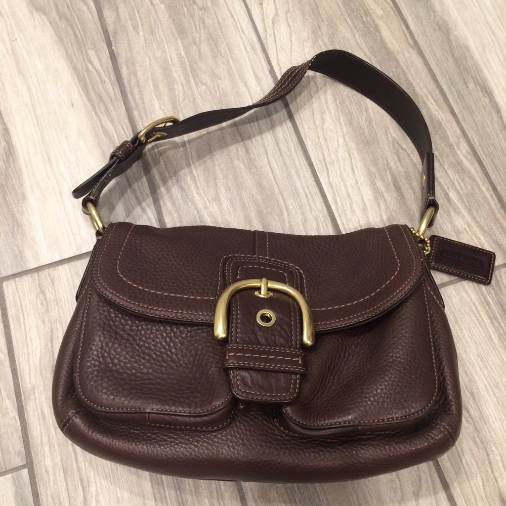 Coach Purse Dark Brown Authentic Gem