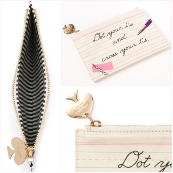 Kate Spade Dot Your i's and Cross Your t's Pouch - Picture 3 of 3