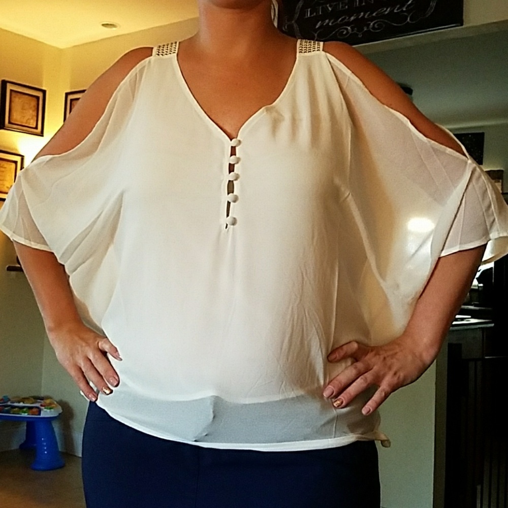 open shoulder dress shirt
