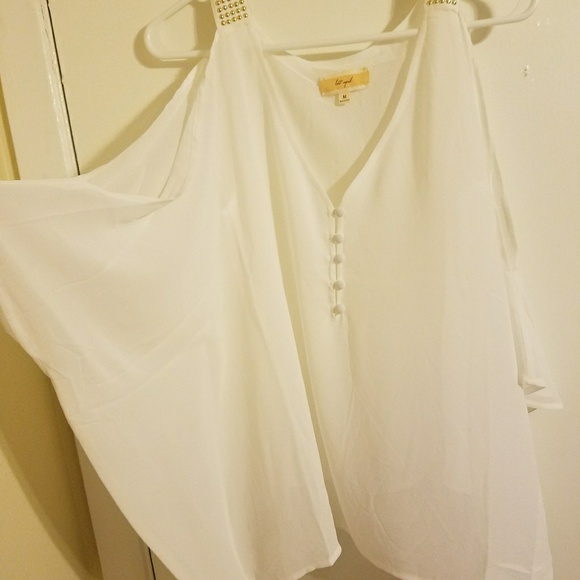 open shoulder dress shirt - Picture 3 of 5