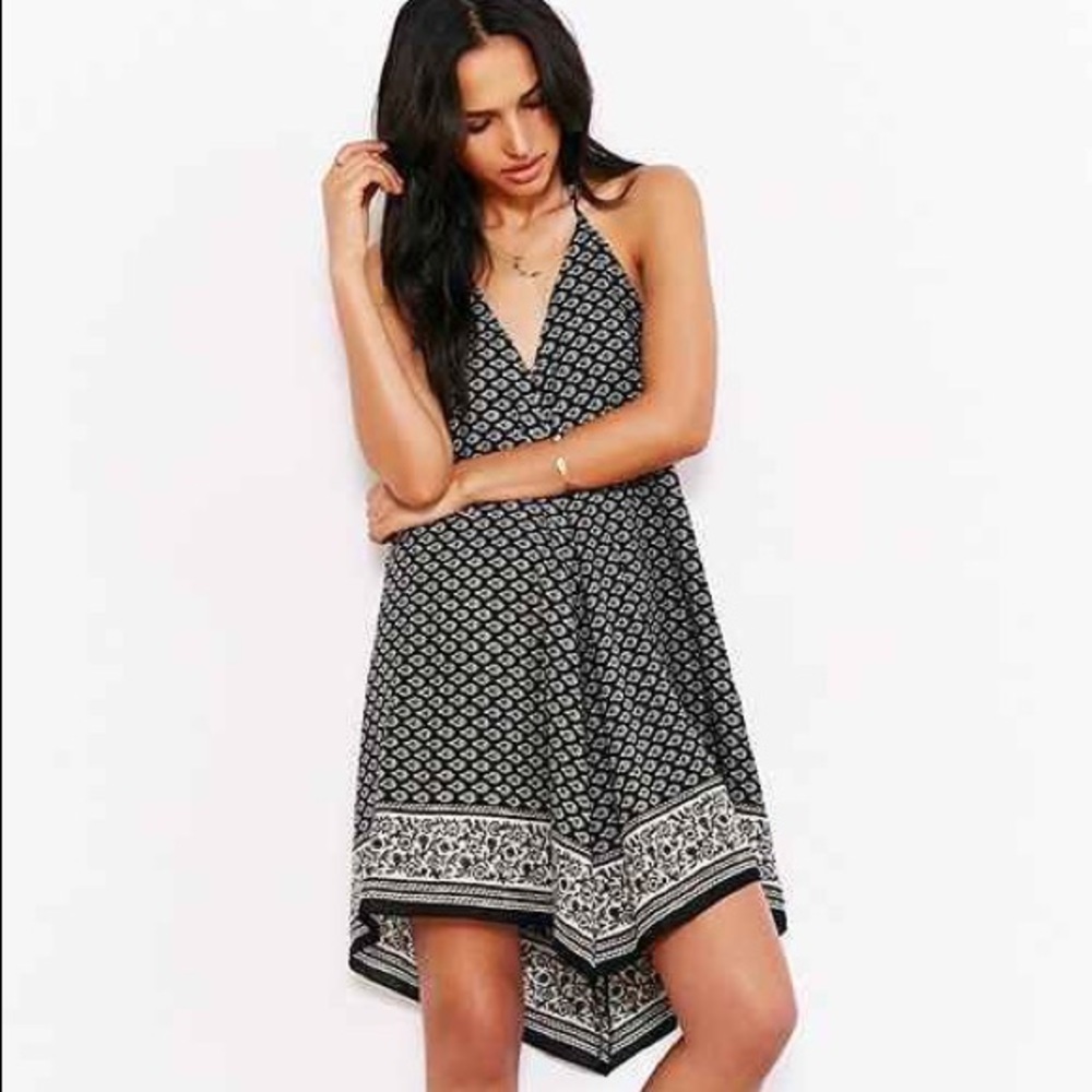 Band of Gypsies Hi-Low Sheer Bandana Print Dress