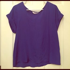 Cut out back, royal blue, semi crop top.