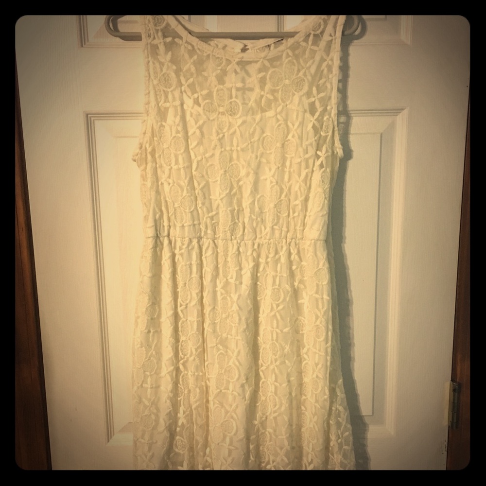 Off white lace midi dress