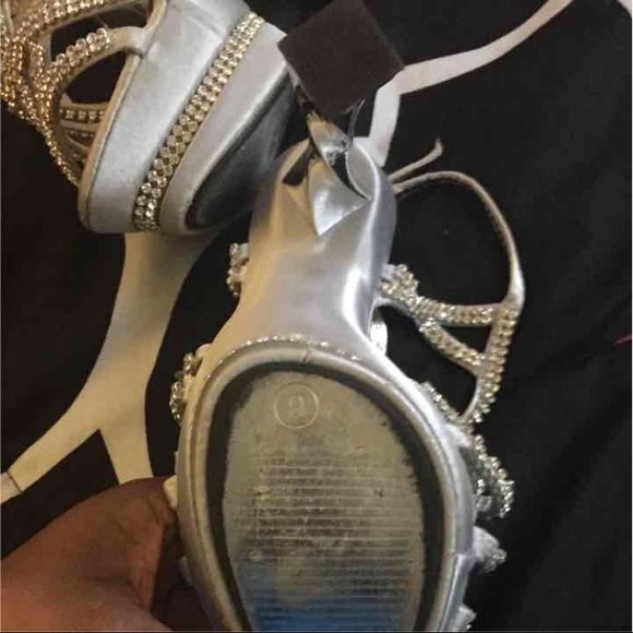 Silver Rhinestone Prom Shoe!!! - Picture 3 of 3