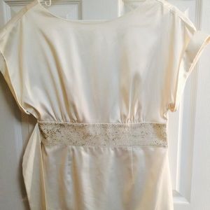 Cream silk top