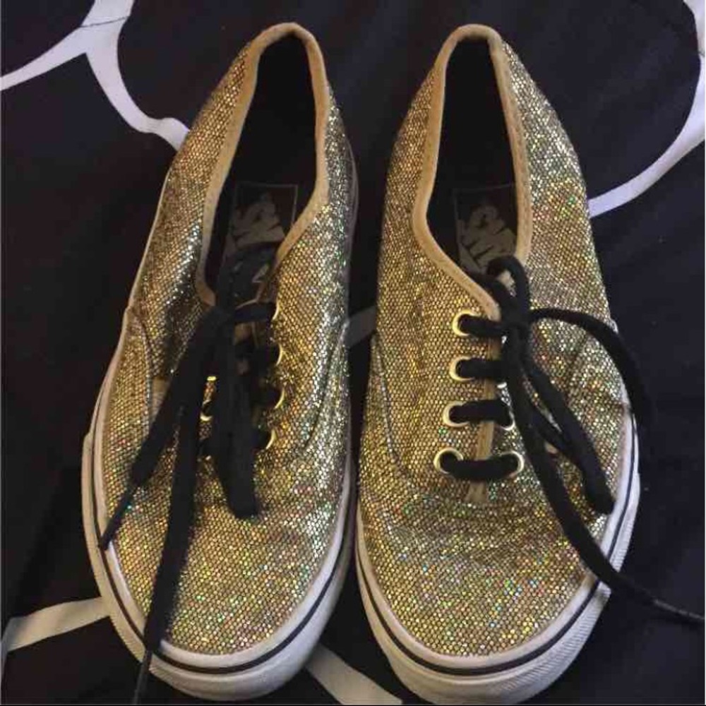 Gold sparkly VANS🌼