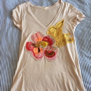 Jcrew embroidered v-neck