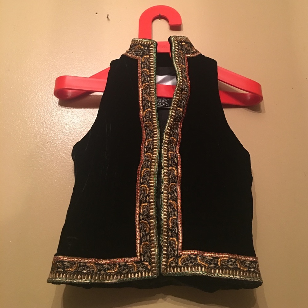 Black embroidered vest