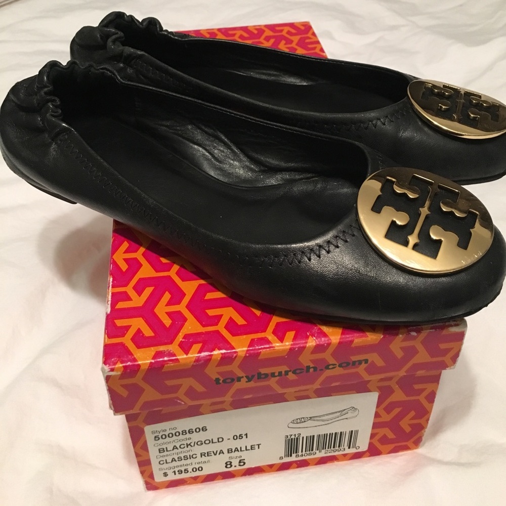 Tory Burch Black Reva Ballet Flats