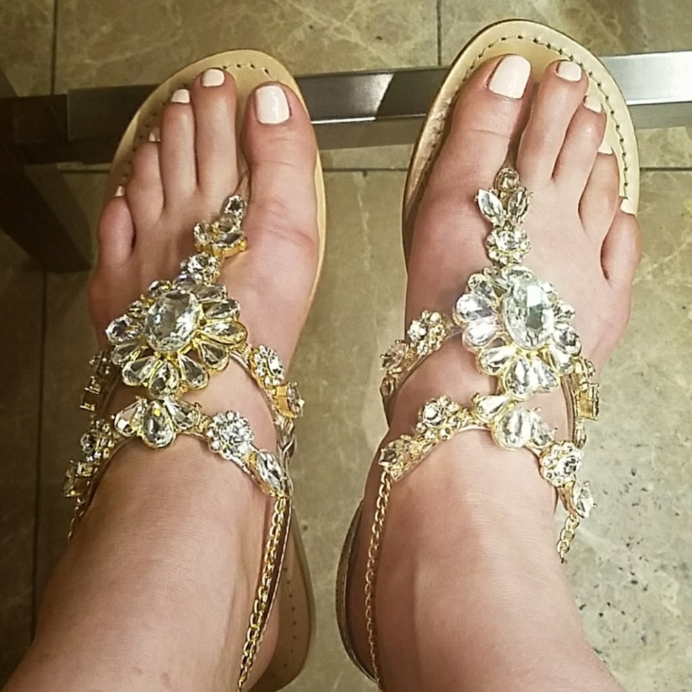 Crystal sandals from Italy