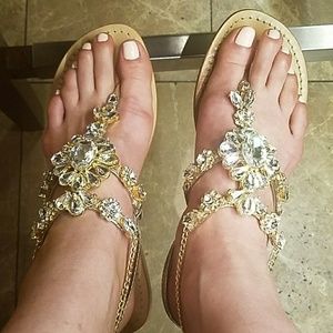 Crystal sandals from Italy