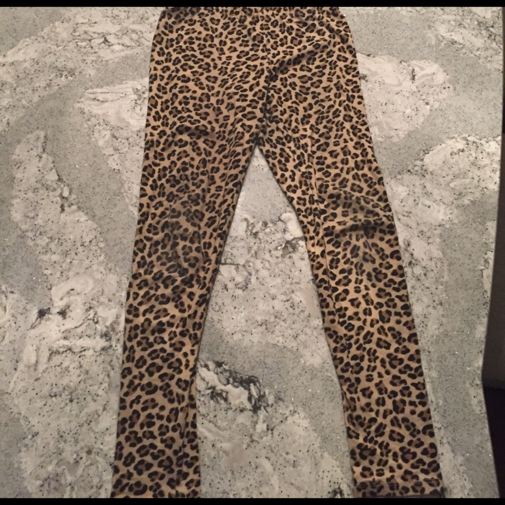 Leopard Print Girls Leggings (10/12)