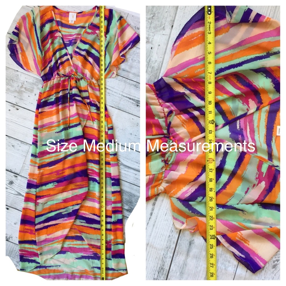 Pink Purple Abstract Print Kimono Maxi Dress 💋 - Picture 7 of 8