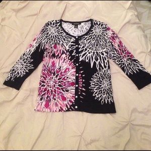 WHBM Pink & Black Cardigan