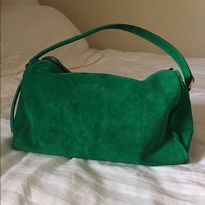 BANANA REPUBLIC Suede Leather Green Handbag
