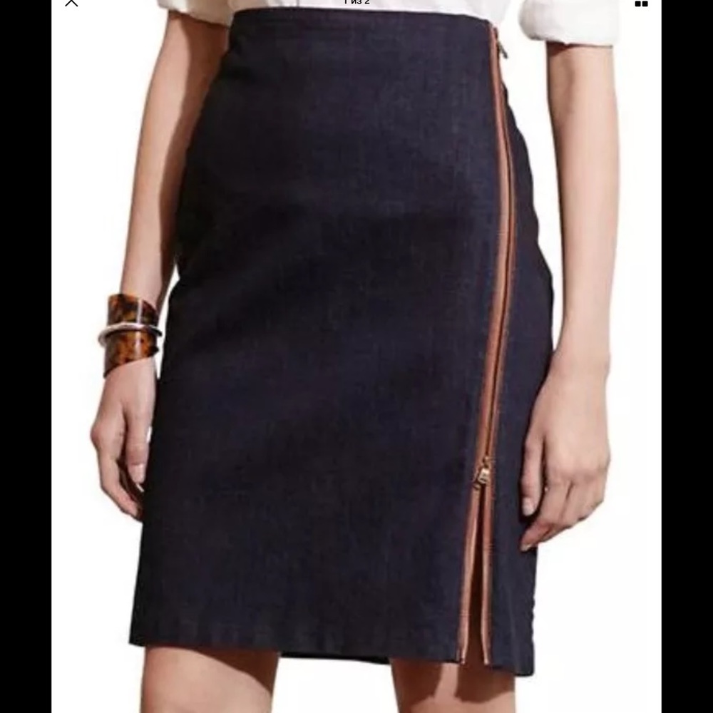 *SOLD* LAUREN RALPH LAUREN ZIP FRONT DENIM SKIRT  2P