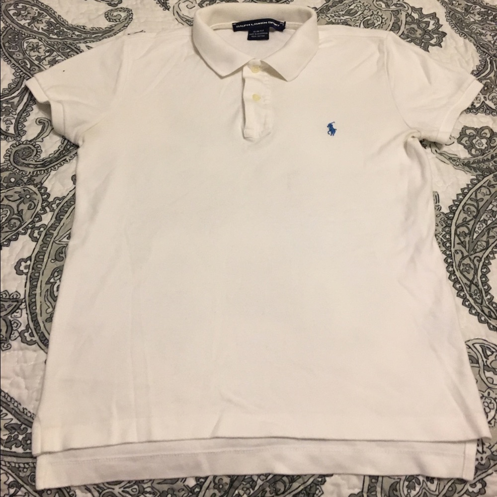 Slim Fit Medium White Ralph Lauren Women's Top