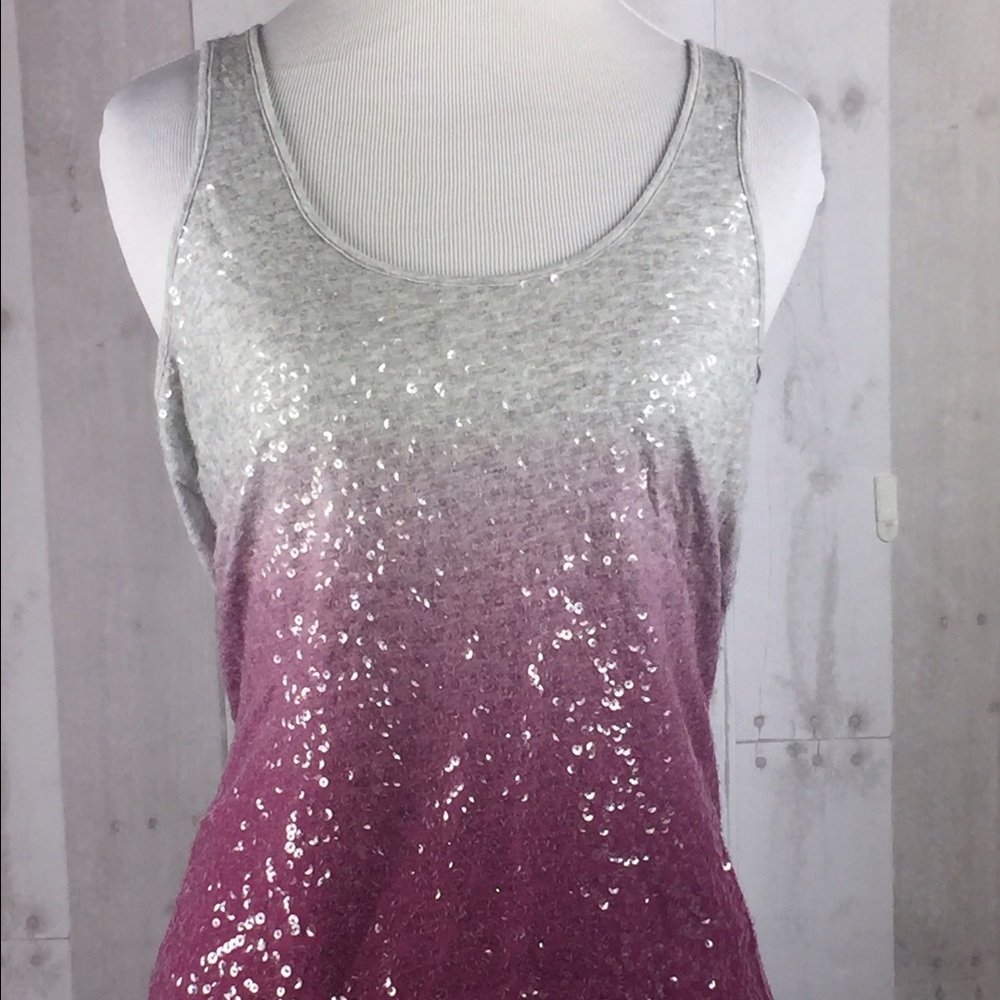 EUC M Express ombre sequined tank top