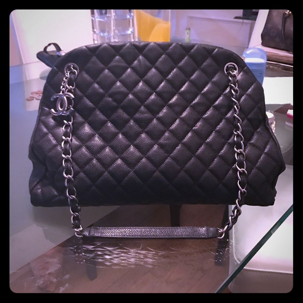 {Withdrawn} Mademoiselle Black Caviar Medium Bag