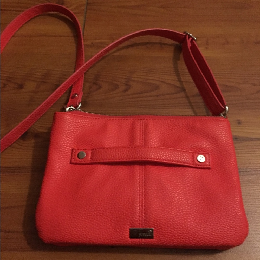 Jewell by Thirty-One bright coral cross body