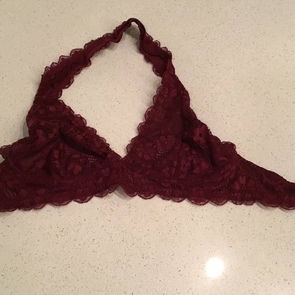 Burgundy lace bralette