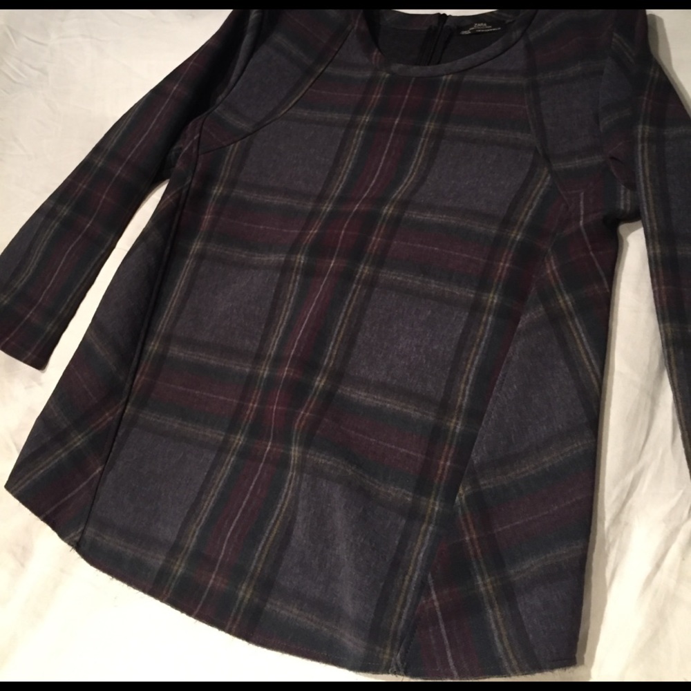 ZARA Plaid Top - Size M