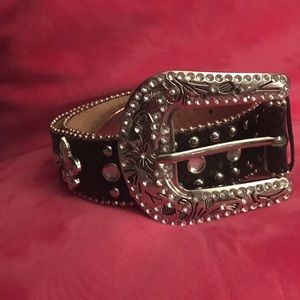 Black Rhinestone Belt