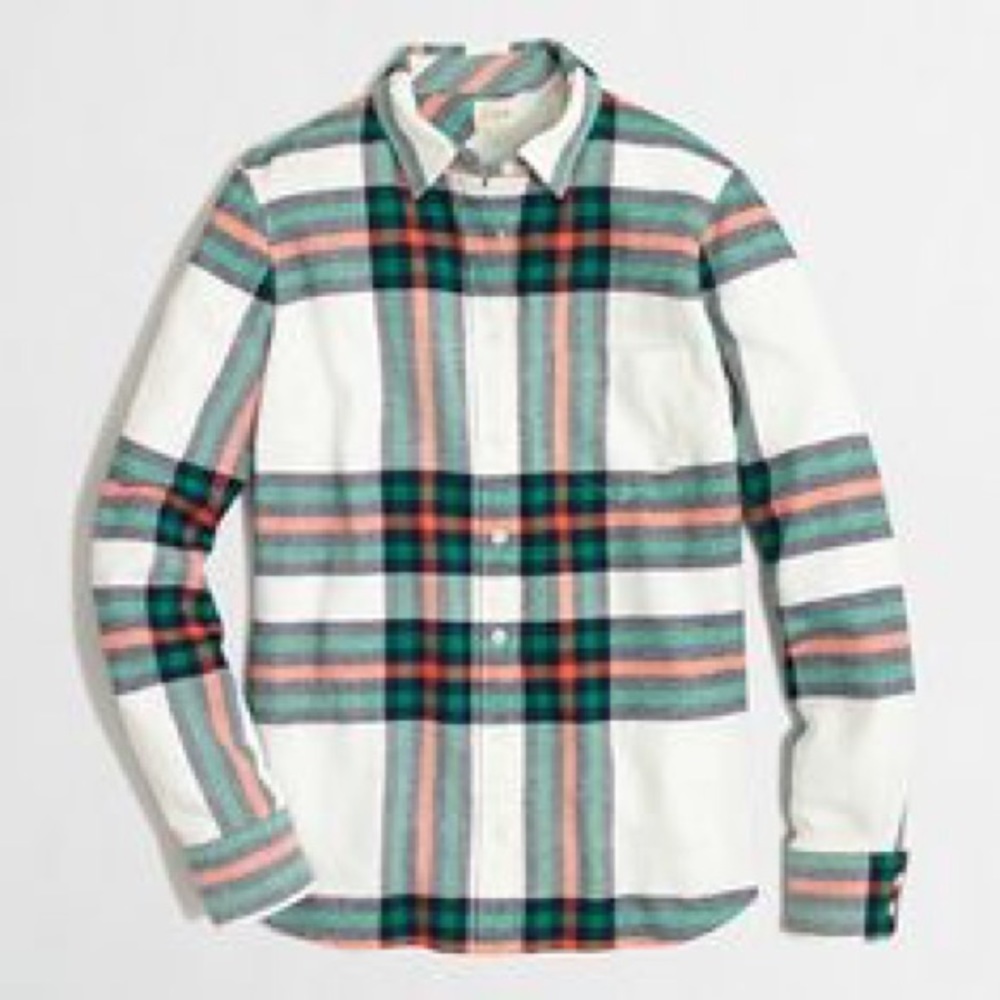 J.Crew plaid long sleeve top