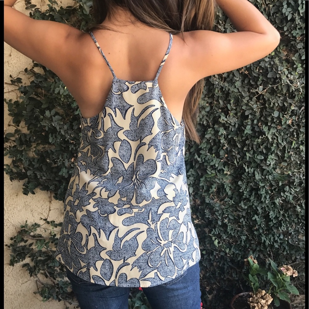 Navy & Cream Tassel Blouse - Picture 7 of 7
