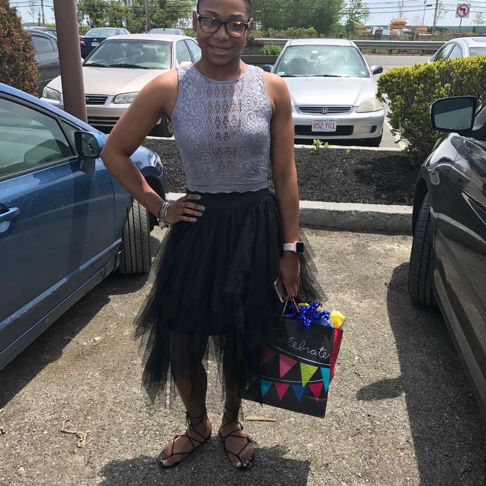 LAST ONE!!!!  BNWTBlack Tiered Mesh Skirt - Picture 6 of 7