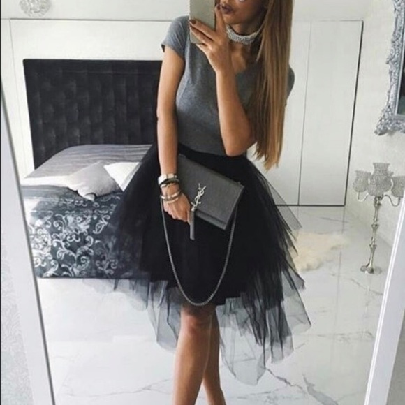 LAST ONE!!!!  BNWTBlack Tiered Mesh Skirt - Picture 2 of 7